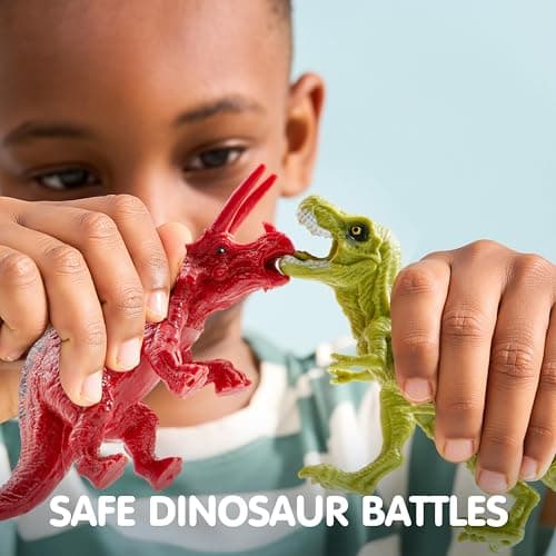 JOYIN Dinosaur Toys with Activity Play Mat & Storage Cage, 19 PCS Realistic Dinosaur Figures & Trees for Toddlers Kids Ages 3-5, Ideal for Boys and Girls Gift