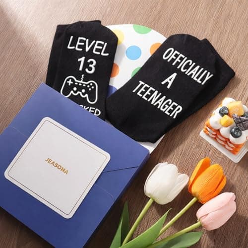 Jeasona Gaming Birthday Socks for Teen Boys Gifts for 13 14 15 16 17 18 Year Old Boy Teenage B09Q91XQMC