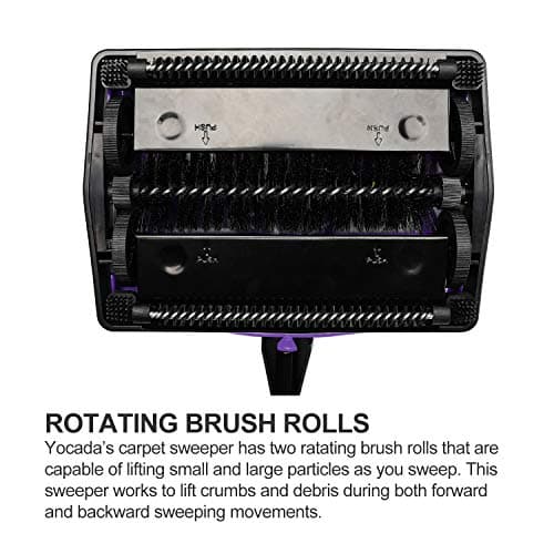 Yocada Carpet Sweeper Cleaner for Home Office Low&Undercoat Carpets Rugs Pet Hair Dust Scraps Paper Small Rubbish Cleaning with a Brush