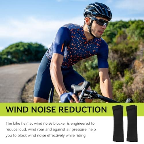 Cycling Wind Noise Blocker for Bike Helmet, Wind Noise Reducer Helmet Attachment, Wind Noise Reduction Accessories for Biking, Cycling Ear Wind Protection, 2 PCS