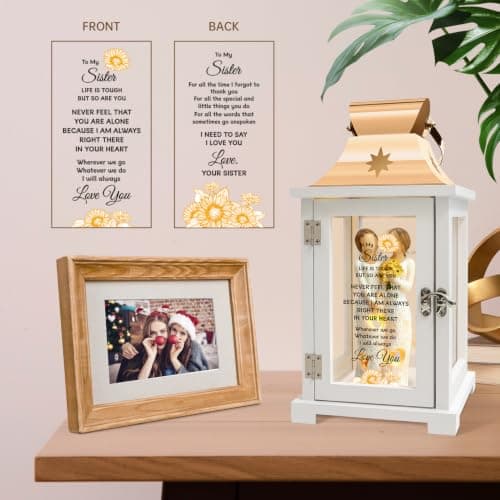 Homazing Sister Gifts Lantern - Unique Sister Gift Ideas for Mothers Day, Christmas, Thanksgiving