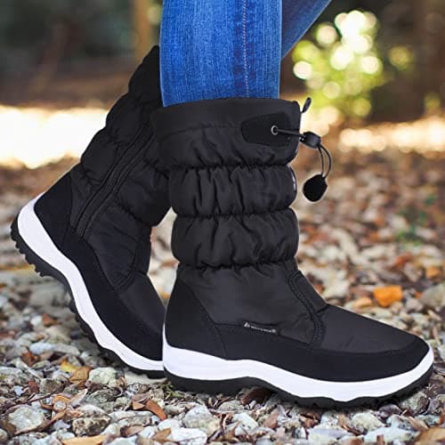 CIOR Women's Waterproof Winter Snow Boots Warm Faux Fur Lined Anti-Slip Cold Weather Boots