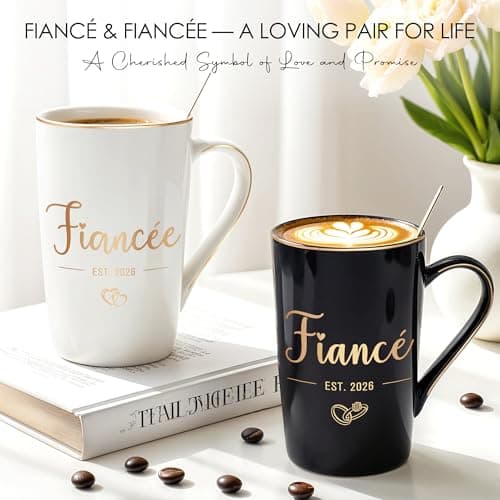 Engagement Gifts for Couples Newly Engaged Gifts for Couple Happy Engagement Gift for Women Fiance Gift for Women Just Engaged Decorations Ideas with Mugs Socks Candle Card for Her Him Men Best Friend B0FDGTK7ZJ