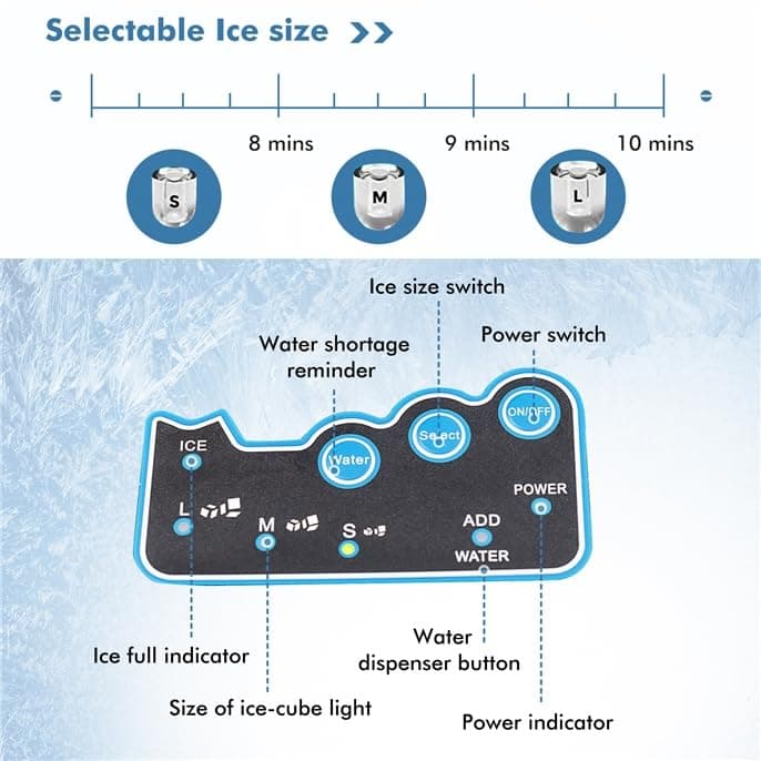 ARLIME Ice Maker with Water Dispenser, 2 in 1 Countertop Ice Maker with 5 lbs Storage Basket, 2 Ways to Add Water, 48 Pounds in 24 Hours, Water Cooler for 5 Gallon Bottle, Perfect for Home Office