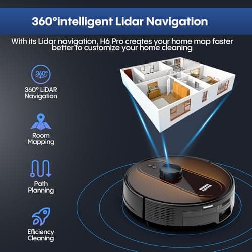 Robot Vacuum and Mop with Mapping: 5000Pa Self Emptying Robotic Vacuum with LIDAR Navigation,3-in-1 Robot Vacuum for 90 Days Hands-Free Cleaning, Alexa/APP Control Ideal for Pet Hair Hard Floor Carpet