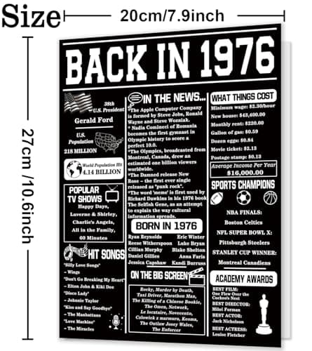 Asmallgf Large 50th Birthday Card Gift for Women Men, Best Fifty Years Old Bday Card for Mom Dad, Happy Turning 50 Birthday Gift Ideas for Godmother Godfather