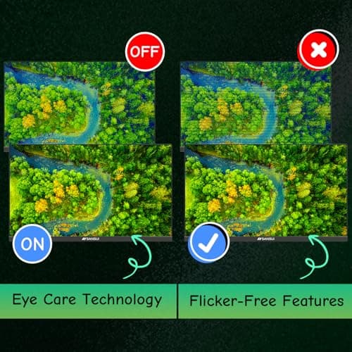 SANSUI Computer Monitor 24 inch Eye Care 1080P Display HDMI,VGA Ports with 178° Viewing Angle/Frame-Less/Tilt/VESA Compatible for Office and Home