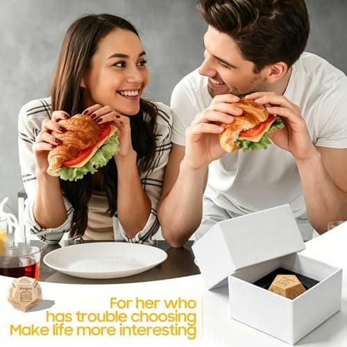 Food Dice Stocking Stuffers for Men Women Kids Adults Date Night Dice Couples Gifts for Him Her Anniversary Christmas Birthday Wedding Gifts for Men Women Him Her Boyfriend Girlfriend Husband