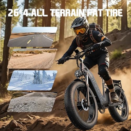 Dual Motor Ebike, 3000W Electric Bike for Adults, 52V 20Ah 26" Fat Tire Fast Ebike Max 38 Mph, up to 90 Miles, Off-Road Mountain E-Bike for Men Women, Step-Through Design