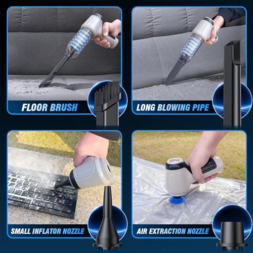 IHE Car Vacuum Cleaner, 15000Pa Handheld Cordless Rechargeable Wet & Dry Vacuum, 120W High Power for Car, Pet, Home, Office Cleaning, Washable HEPA Filter, Multi-Nozzles