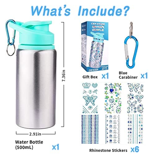 Gifts for Girls, Decorate Create Your Own Water Bottle Kits for Girls, Fun DIY Arts and Crafts Kits Supplies Toys for Kids Ages 4-6-8-10-12, Birthday Gifts Ideas for Girls Back to School Christmas