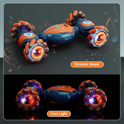Gesture Sensing RC Stunt Car - Boys Girls Toys Age 6-8-12, 4WD Hand Controlled Remote Control Twist Car with Light & Music,Cool Birthday presents and Ideas Gifts for Kids Age 6 7 8 9 10 11 12 YearsOld B0CT8KCNBD