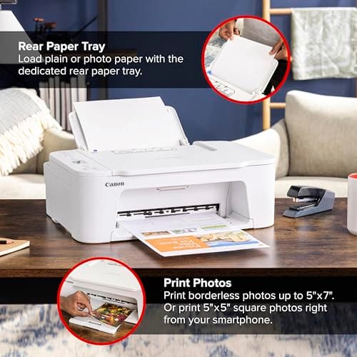 Canon PIXMA TS3720 Wireless All-in-One Printer for Basic Home Printing, White