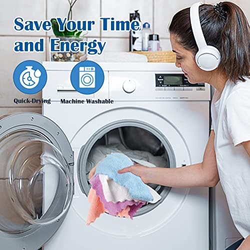 Orighty Makeup Remover Cloths, Cleansing, Reusable, Soft & Washable Coral Fleece Microfiber Washcloths/Towel for Face, Eye, Lips, Pack of 24, 7 x 7 inch