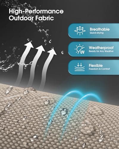 Ciokea Foldable Outdoor Lounge Chair, No Assembly Patio Chaise Lounge Outdoor with 5-Positions, Aluminum Pool Lounge Chair with Portable Design for Pool, Beach, Deck, Backyard, Khaki