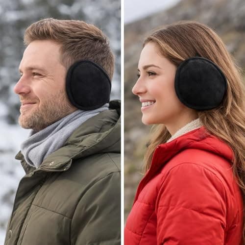 Lanenow Ear Muffs for Winter Men Women, Fleece-Lined Behind-the-Head Ear Warmers for Running, Cycling, Outdoor