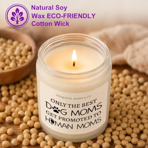Funny Dog First Time New Mom Gift for Pregnant Women, Pregnancy Mothers Day Gift, Moms to Be Gifts Lavender Scented Candle Best Expecting Mom Gifts, 7oz Lavender Soy Candle Jar for Mom to Be B0H8C3MLMN