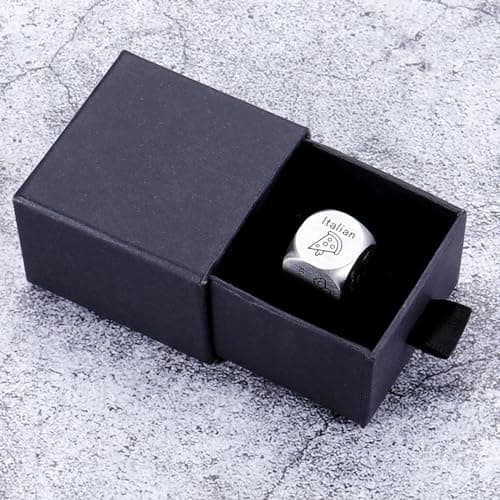 Anniversary Steel Gifts for Him Her Date Night Dice Gift for Boyfriend Girlfriend Wife Husband Couple Women Men Food Dice Decider Sweetest Day Birthday Wedding Valentines Christmas White Elephant