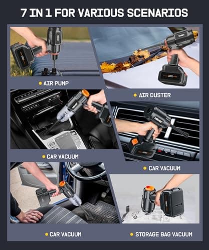 Car Vacuum Portable Cordless,35000PA High Power Suction & Blower, Handheld Vacuum Cleaner for Car, Home, Desktop, Keyboard(Fog Black)