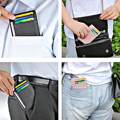 GH GOLD HORSE Slim RFID Blocking Card Holder Minimalist Leather Front Pocket Wallet for Women