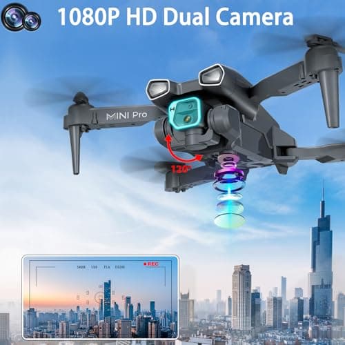 MOCVOO Drone with Two Camera for Adults, 1080P HD Mini FPV Drones for Kids Beginners, Foldable RC Quadcopter Toys for Boys Girls with Altitude Hold, 3D Flip, 3 Speeds, Headless Mode, Carrying Case