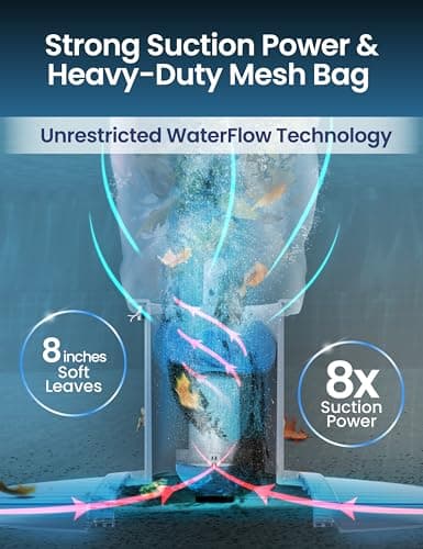 KOKIDO Rechargeable Heavy Duty Pool Leaf Vacuum Cleaner, Commercial Power Suction for Pool Closing, Standard and Fine Filter Bags, for Larger Leaves and Debris, Inground and Above Ground Pools XV910