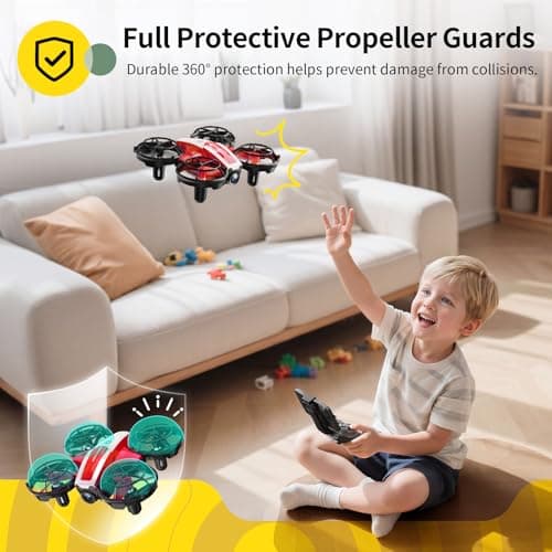 Holy Stone Mini FPV Drone with 1080P HD Camera for Kids & Beginners, RC Nano Quadcopter with Optical Flow Hover, Gesture Control, 3D Flips, 3 Batteries, Great Gift Toy for Boys and Girls, HS210Pro Red