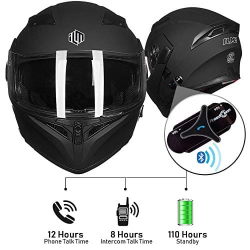 ILM Bluetooth Motorcycle Helmet Modular Flip up Full Face Dual Visor Mp3 Intercom FM Radio DOT Model 902BT/902BT PRO/902BT MAX