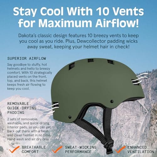 Retrospec Dakota Adult Bike Helmet for Men & Women - Multi-Sport Protection with ABS Shell, EPS Foam, 10 Vents & Removable Washable Padding for BMX, Skating, Scooter and Skate - Helmets for Adults