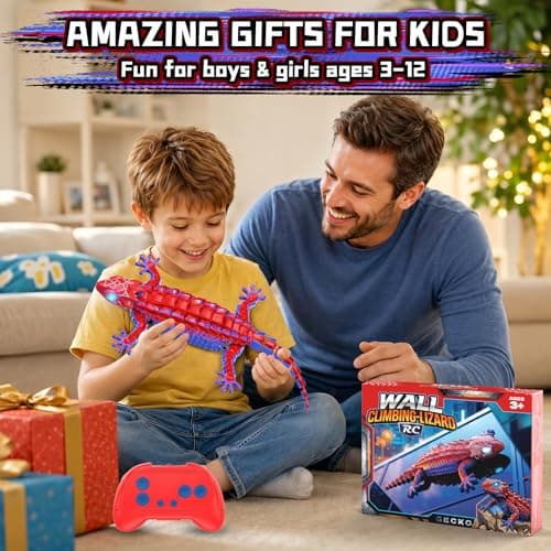 360° Rotating RC Stunt Car with Light, Wall Crawler Lizard Toys for 3-12 Year Old Boys Girls Kids Toys RC Wall Climbing Gecko, Rechargeable Remote Control Robot for Kids B0GYWVLG6M