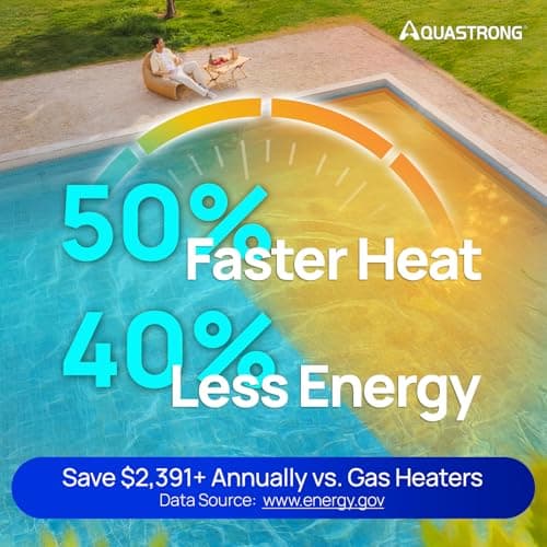 AQUASTRONG Inverter Swimming Pool Heat Pump,Pool Heater for Above Ground and Inground Pool Heating and Cooling Pool Heater, Smart WiFi Control Pools Up to, 21000 Gallons