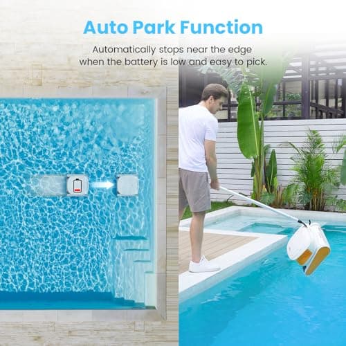 Hydro3 Robotic Pool Cleaner, 150W Cordless Pool Vacuum for Inground/upground Pool Max 861-1070 sq.ft, 200mins Runtime, 2xBrushless-Motor, 4.1L Filter Basket, Wall Climbing/Waterline Clean