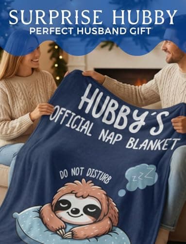 Husband Gifts, Valentine's Day Christmas Birthday Gifts for Husband, Hubby, Flannel Throw Blanket 60x80 Inches