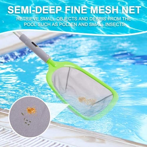 Sepetrel Deluxe Swimming Pool Cleaning Kit with Spa Jet Vacuum Cleaner,Brush, Semi-deep Skimmer Net & Adjustable 57.5-inch Pole,Ideal for Cleaning Above Ground,Inflatable Pools