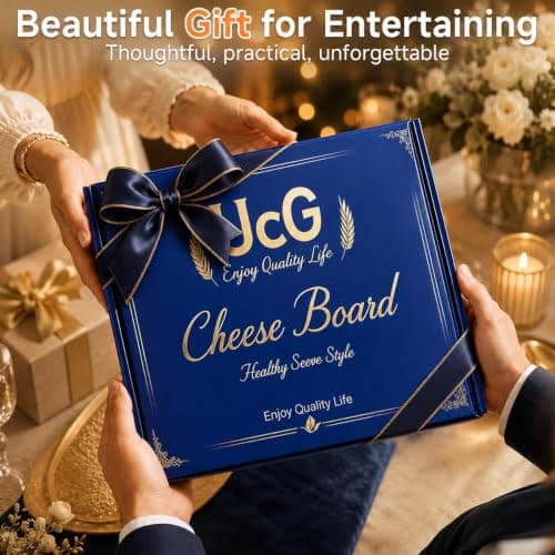 Charcuterie Board Gifts for Women: Bamboo Folding Cheese Board with Knife Set - Unique White Elephant Gift, Birthday Party House Warming Gift for Housewife