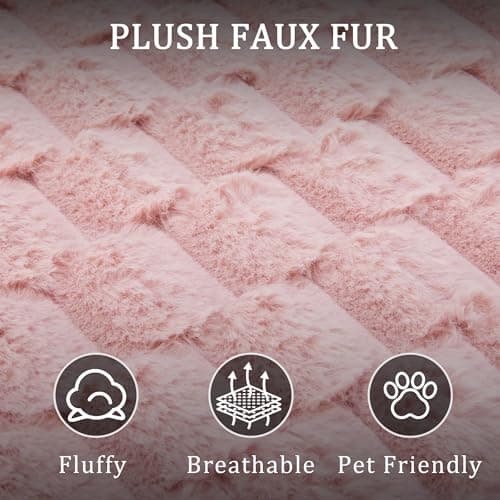 Faux Fur Chaise Lounge Indoor with Adjustable Backrest, 59 Inches Single Sleeper Sofa Chair with 3 Lumbar Pillows, Upholstered Oversized Lounge Chair for Living Room, Bedroom, Office