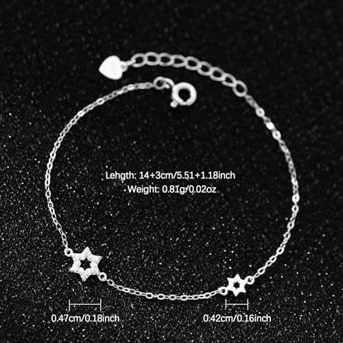 LOVECOM 925 Sterling Silver Star/Heart/Flower/Butterfly Bracelets for Women B0DQ93M6G7