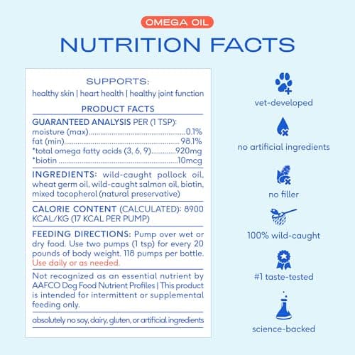 Native Pet Omega 3 Fish Oil for Dogs & Cats - Promotes Healthy Skin, Shiny Coat, & Strong Joints - Made with Wild Alaskan Salmon Oil for Dogs – Tasty, Fast-Absorbing Omega 3 6 9 Liquid Supplement- 8oz