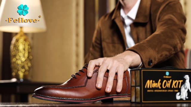 Feilove 4-in-1 Mink Oil Leather Conditioner and Cleaner 3.52 oz - Premium Waterproof Formula for Boots and Shoes