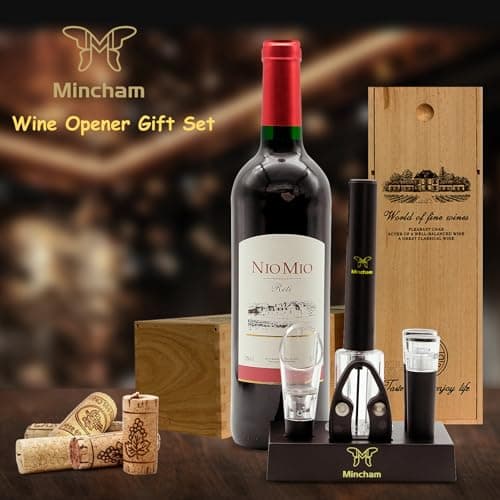 Air Pressure Wine Bottle Opener with Foil Cutter, Wine Aerator Pourer, 2 Vacuum Wine Stoppers, Storage Base (6 PCS), Corkscrew Wine Opener, The Best Wine gifts for Wine Lovers