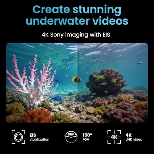 Underwater Drone, Mini S submarine drone with 4K+EIS Image Stabilization Camera for Real-Time Viewing Depth & Temperature Data, Direct-Connect Remote Controller, Dive to 330ft Underwater, Portable ROV