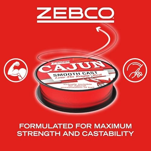 Zebco Cajun Line Smooth Cast Fishing Line, Low Vis Ragin' Red