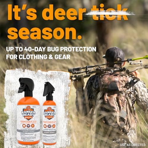 Ranger Ready Repellents Permethrin Spray for Clothes and Outdoor Gear - Permethrin Insect & Tick Repellent - Scent Zero (24 fl oz, Pack of 1)