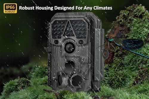 P70 (Non-Cellular,Non-WiFi) Trail Camera, 64MP 1296p, Game Cameras with No-Glow IR Night Vision, Motion Activated, Waterproof for Wildlife Deer Cams, Hunting