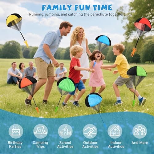 Parachute Toy for Kids, Outdoor Toys Flying Parachute Men, Inside & Outside Toys for or 3 4 5 6 7 8 9 10 11 12 Year Old, Christmas Stocking Stuffers for Kids Idea 2025 Unique Boys Party Favors