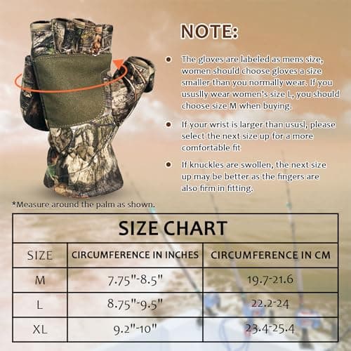 Favuit Camouflage Hunting Gloves Convertible Fingerless Mittens Pro Anti-Slip Windproof Camo Glove Archery Accessories for Hunting Camping Hiking Climbing Outdoors Gear