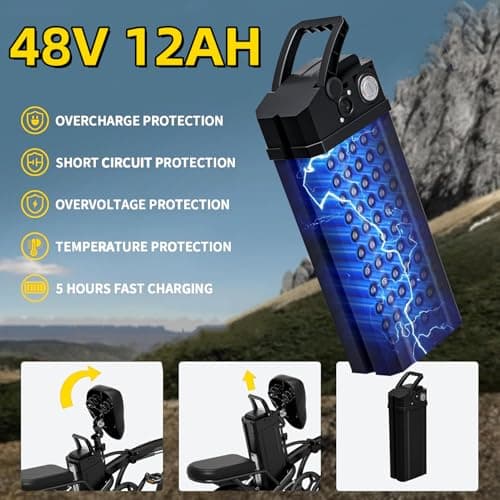 Electric Bike for Adults&Teens,550w Motor | 48V 12V Removable Battery | 23Mph Speed | PAS Mode 35 Miles Range | 14" Foldable E-Bike | Dual Disc Brakes | Ul 2849 Certified | Commuter Mini Bikes