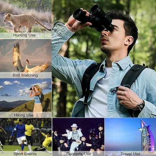 Military Zoom Binoculars 180x100 Powerful HD Binoculars Day/Low Night Optics Hunting Outdoor for Bird Watching Hiking Concert Travel
