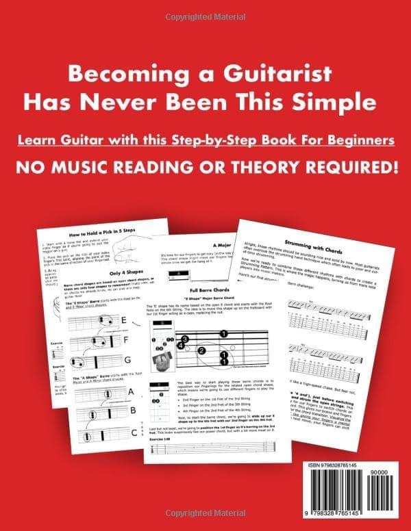 Guitar Made Simple: Learn Guitar in 5 Steps - Guitar Book for Beginners with 200 Exercises + Audio