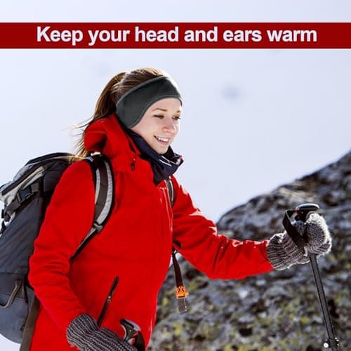 Medsuo 2 PCS Fleece Ear Warmers for Men Women, Soft Earmuffs Comfortable Winter Headband Ear Muffs Warm Ear Covers for Cold Weather Running Cycling Ski (Black)